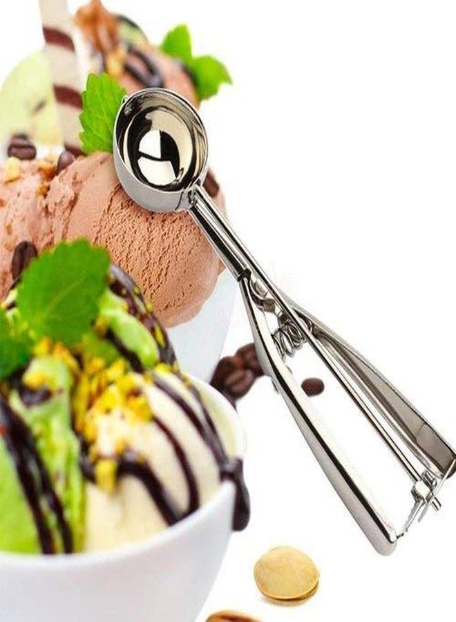 SEASPIRIT Stainless Steel Easy Handheld Multi Use Stainless Steel Ice Cream Scooper Melon Scoop (Silver) - Image 3